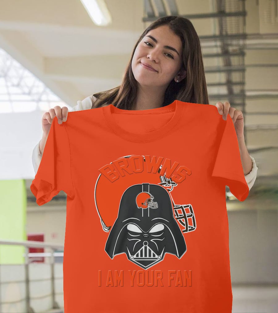 Browns I Am Your Fan Cleveland Browns Football Helmet Darth Vader T-Shirt