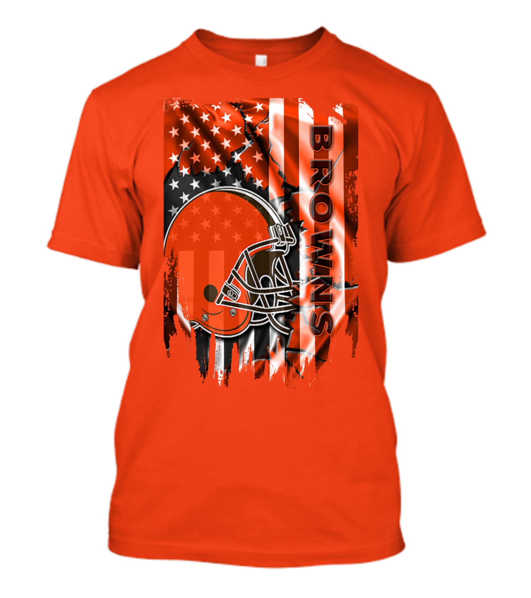 Browns American Flag Helmet T-Shirt