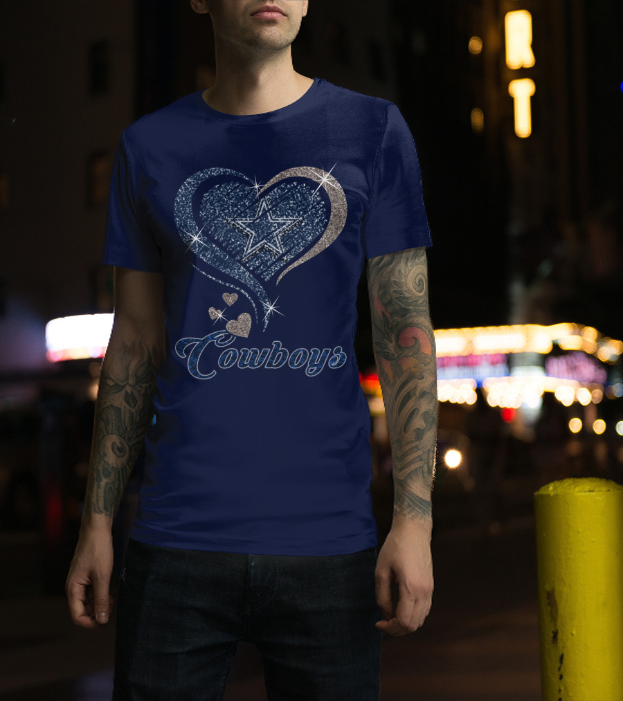 Cowboys Heart Star Glitter T-Shirt