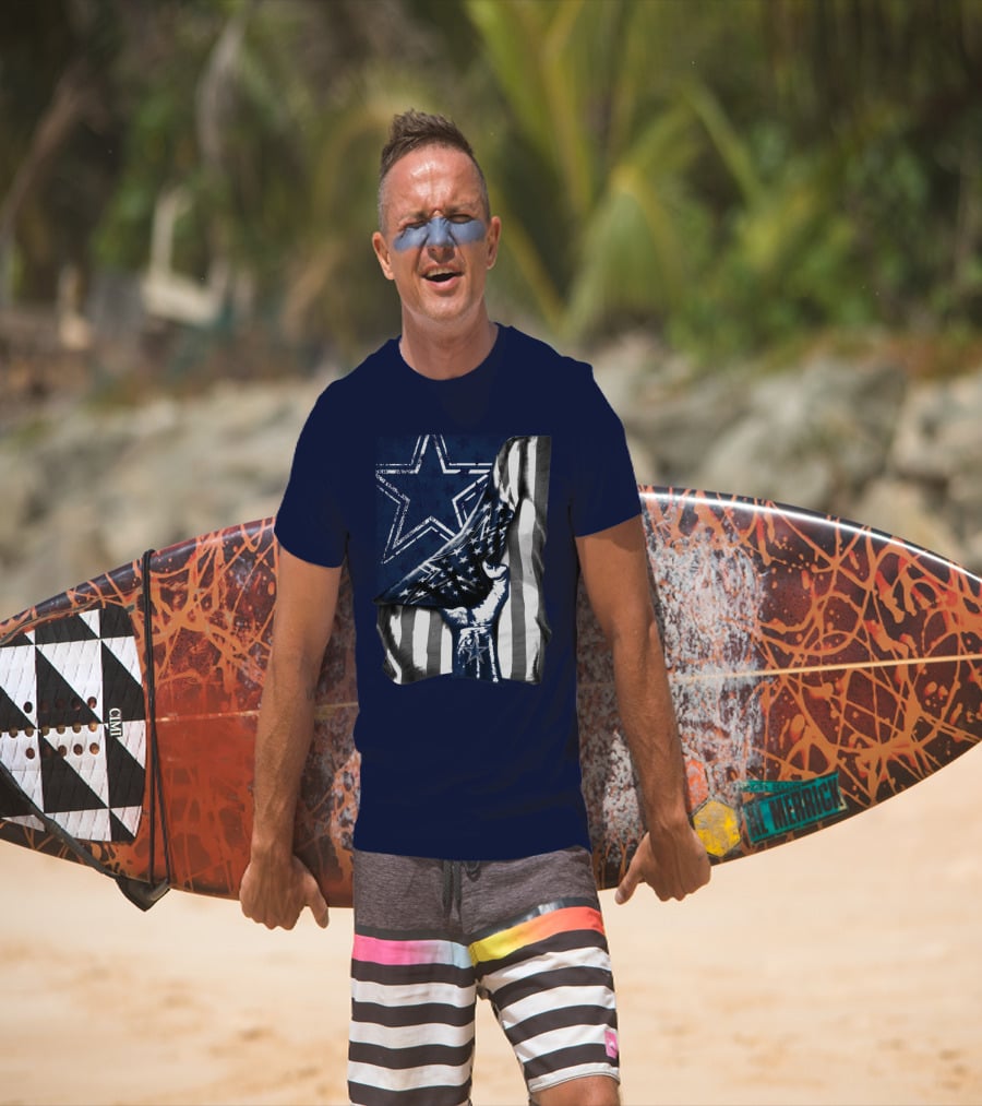 Dallas Cowboys Star Fist With American Flag T-Shirt