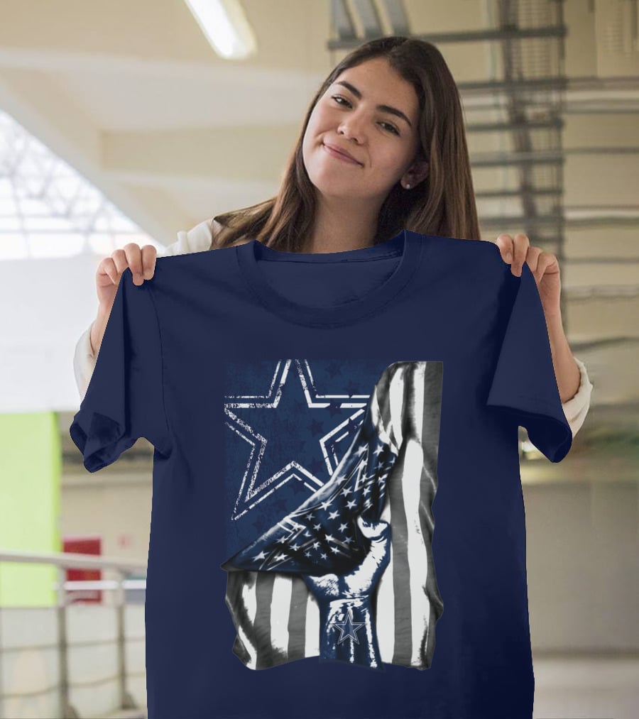 Dallas Cowboys Star Fist With American Flag T-Shirt