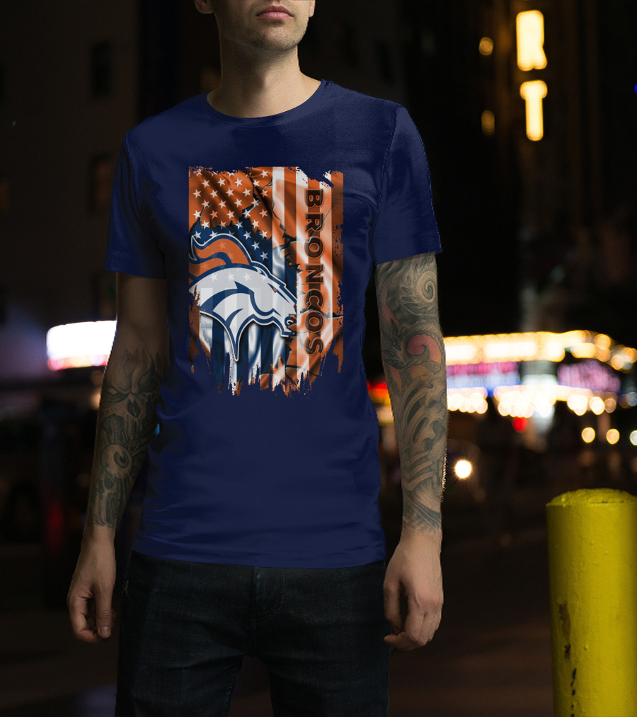 Denver Broncos American Flag Patriotic T-Shirt