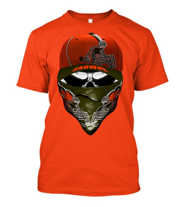 Cleveland Browns Helmet Cap And Bandana Combo T-Shirt