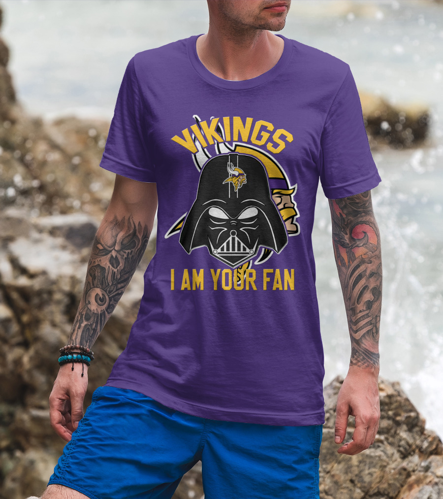Vikings I Am Your Fan Minnesota Vikings Logo Darth Vader Helmet T-Shirt