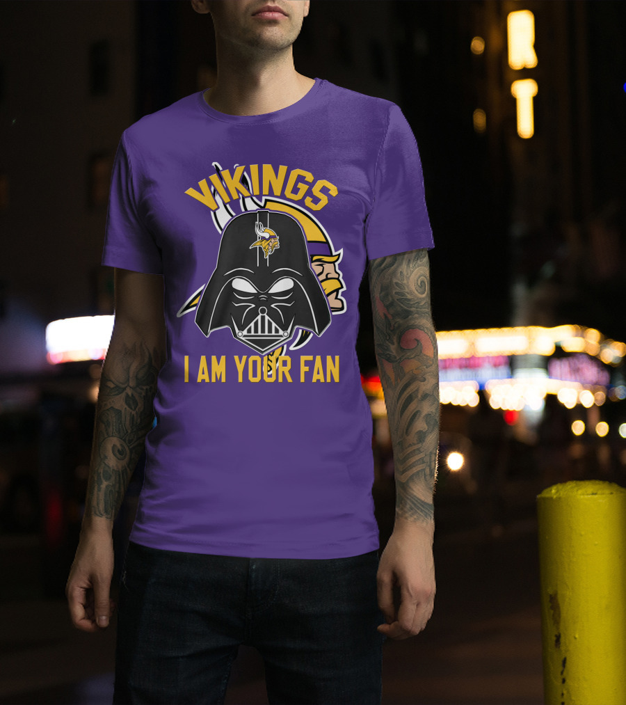 Vikings I Am Your Fan Minnesota Vikings Logo Darth Vader Helmet T-Shirt