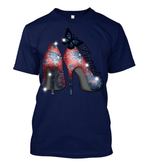 Patriots High Heels Design With Butterfly T-Shirt