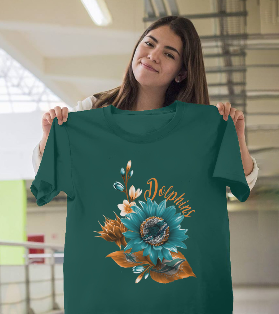 Dolphins Floral Miami Dolphins T-Shirt