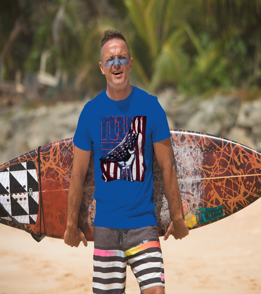 New York Giants American Flag Fist T-Shirt