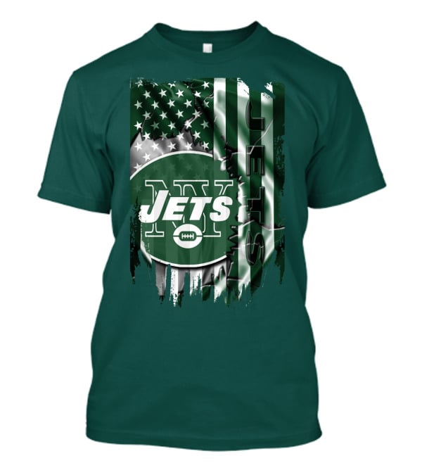 New York Jets American Flag Football T-Shirt