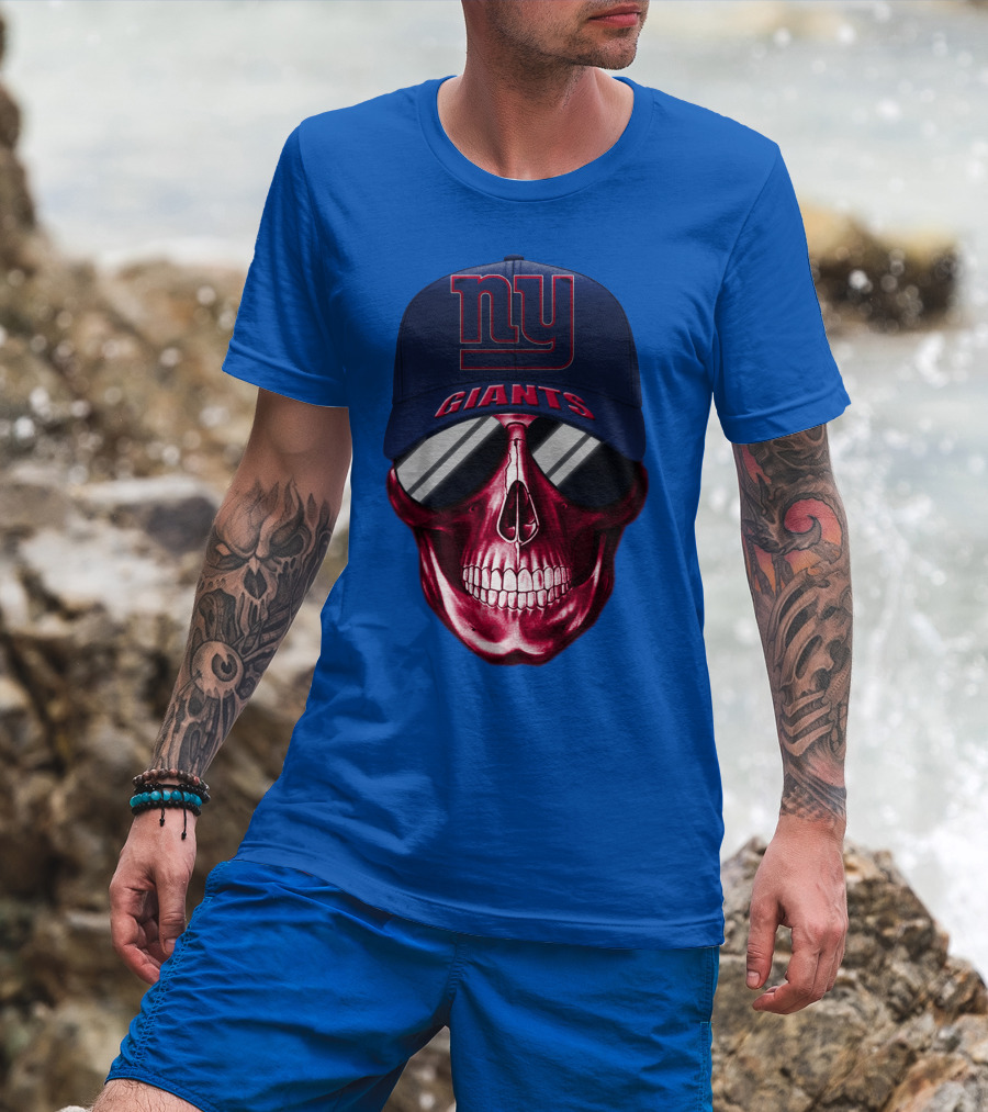 New York Giants Skull Cap T-Shirt