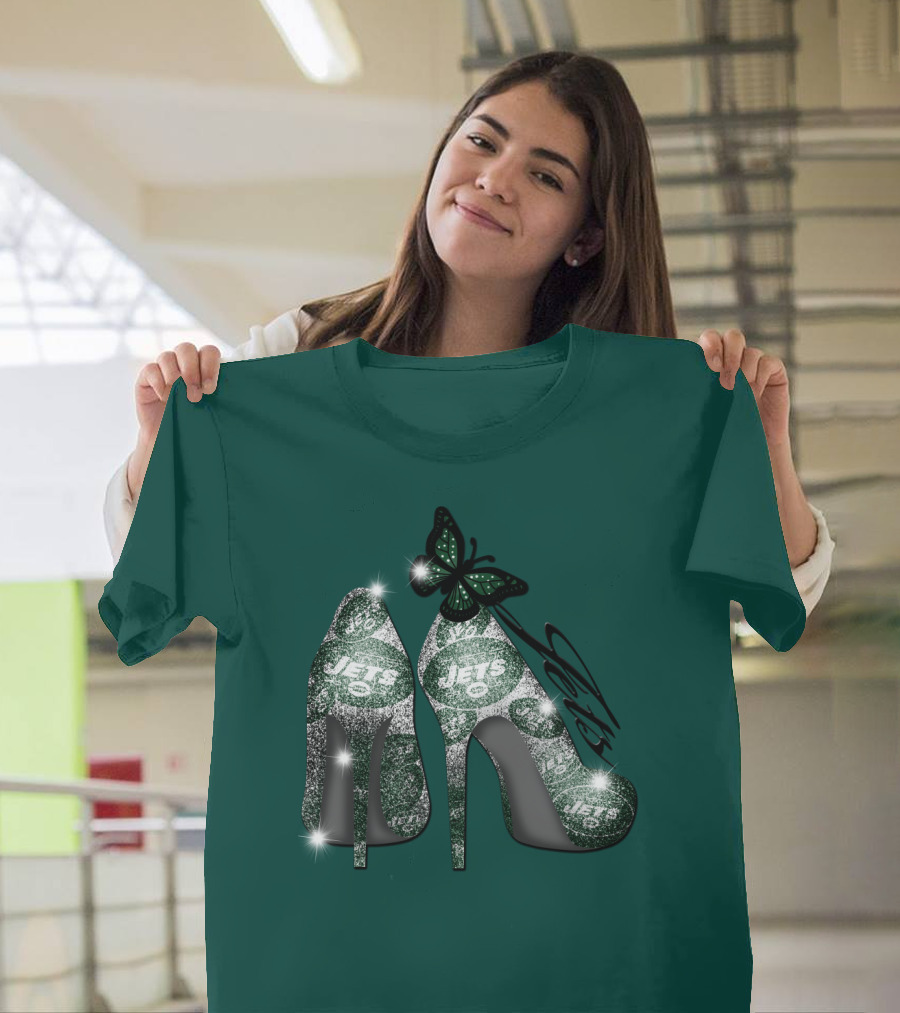 Jets Football High Heels With Butterfly T-Shirt