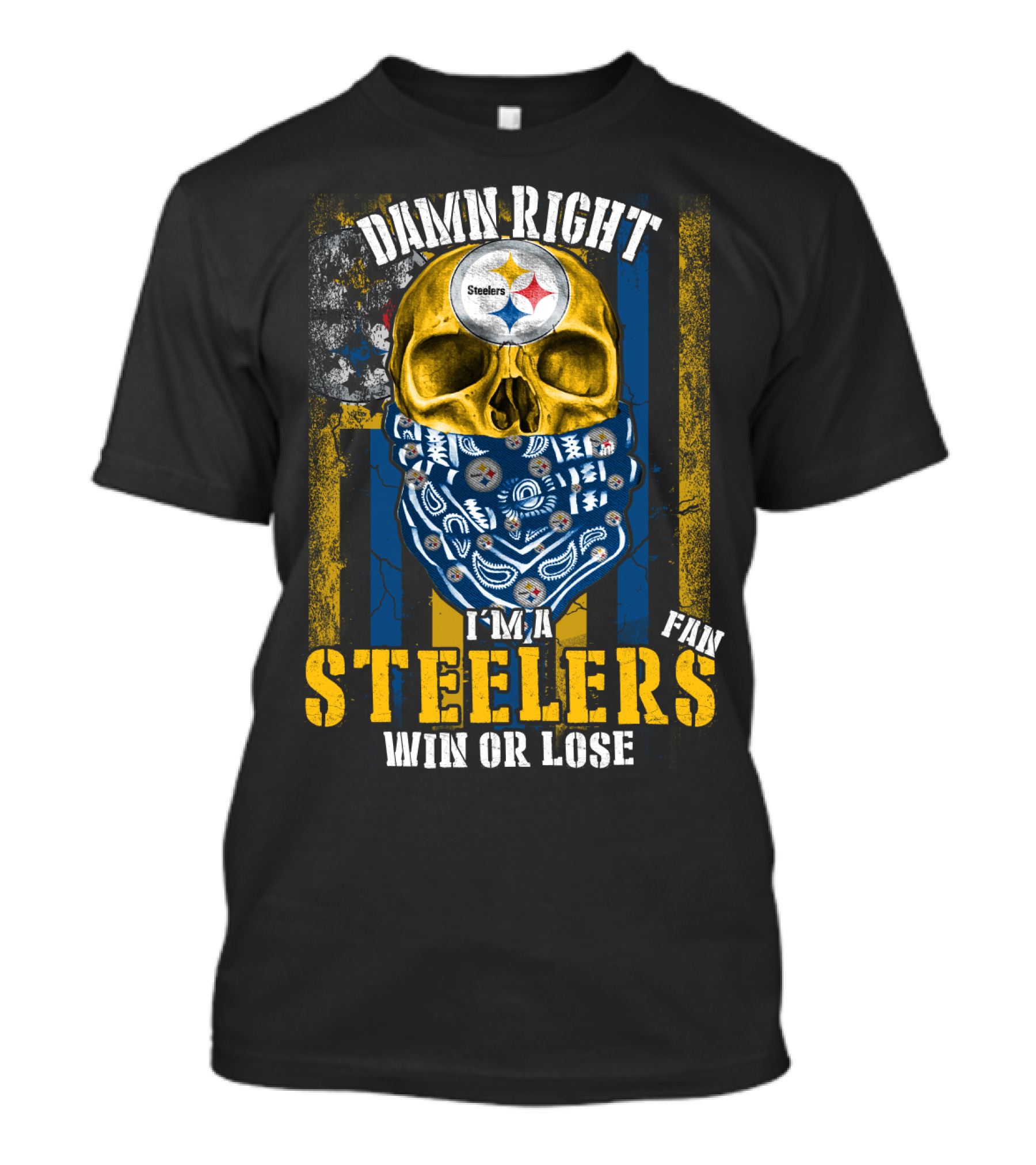 Damn Right I'm A Steelers Fan Win Or Lose T-Shirt