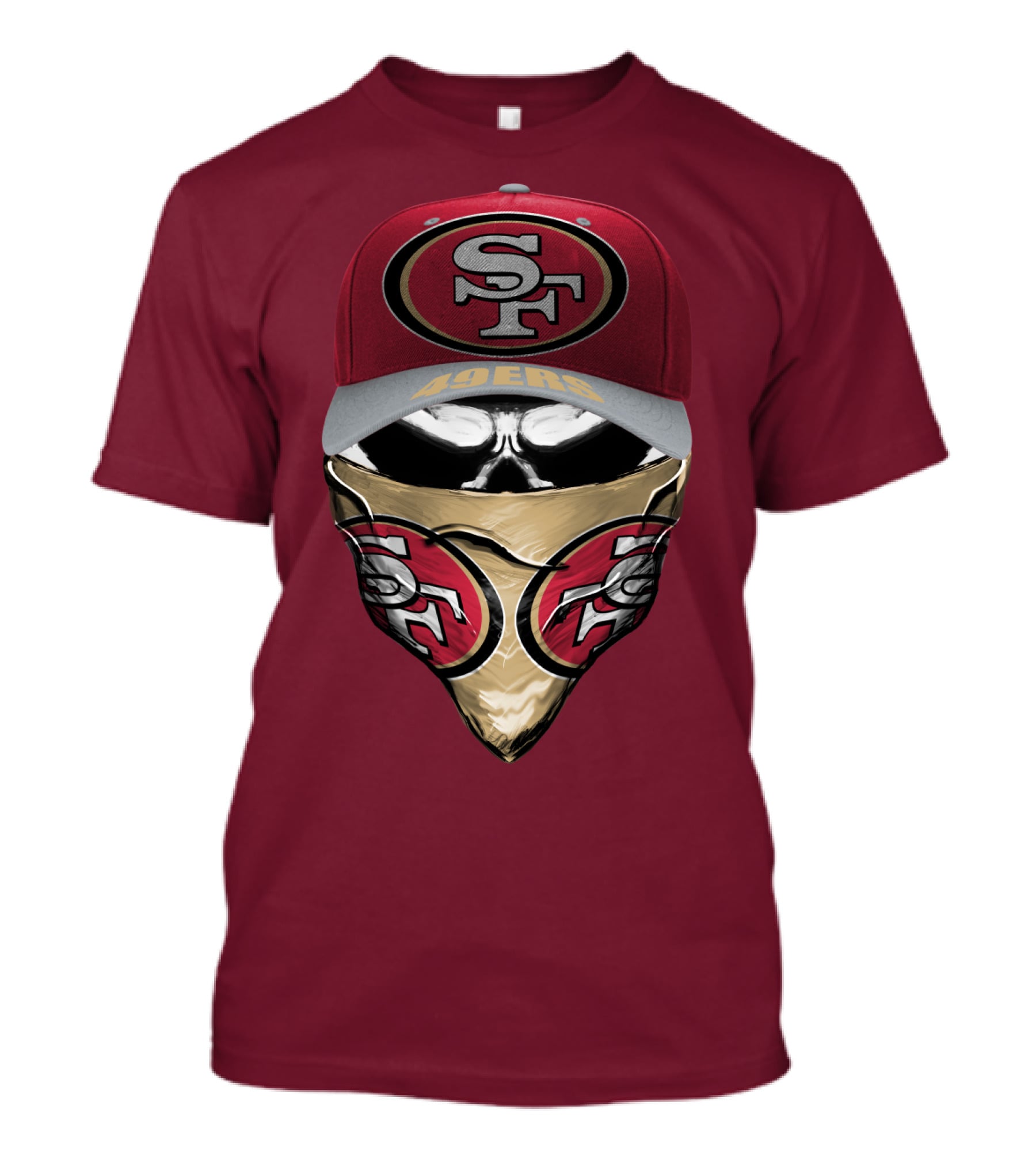 San Francisco 49ers Sf Logo Embroidered Cap And Bandana Combo T-Shirt