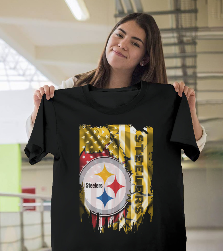 Pittsburgh Steelers Team Colors And Iconic Logomania T-Shirt