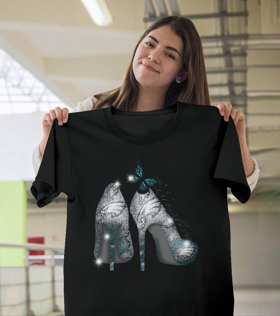 Philadelphia Eagles Heels With Butterfly T-Shirt