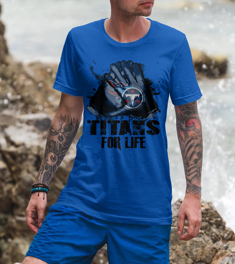 Titans For Life Tennessee Titans Logo Paint Splash T-Shirt