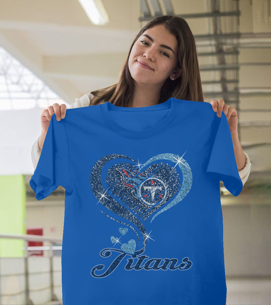 Tennessee Titans Heart Logo And Titans T-Shirt
