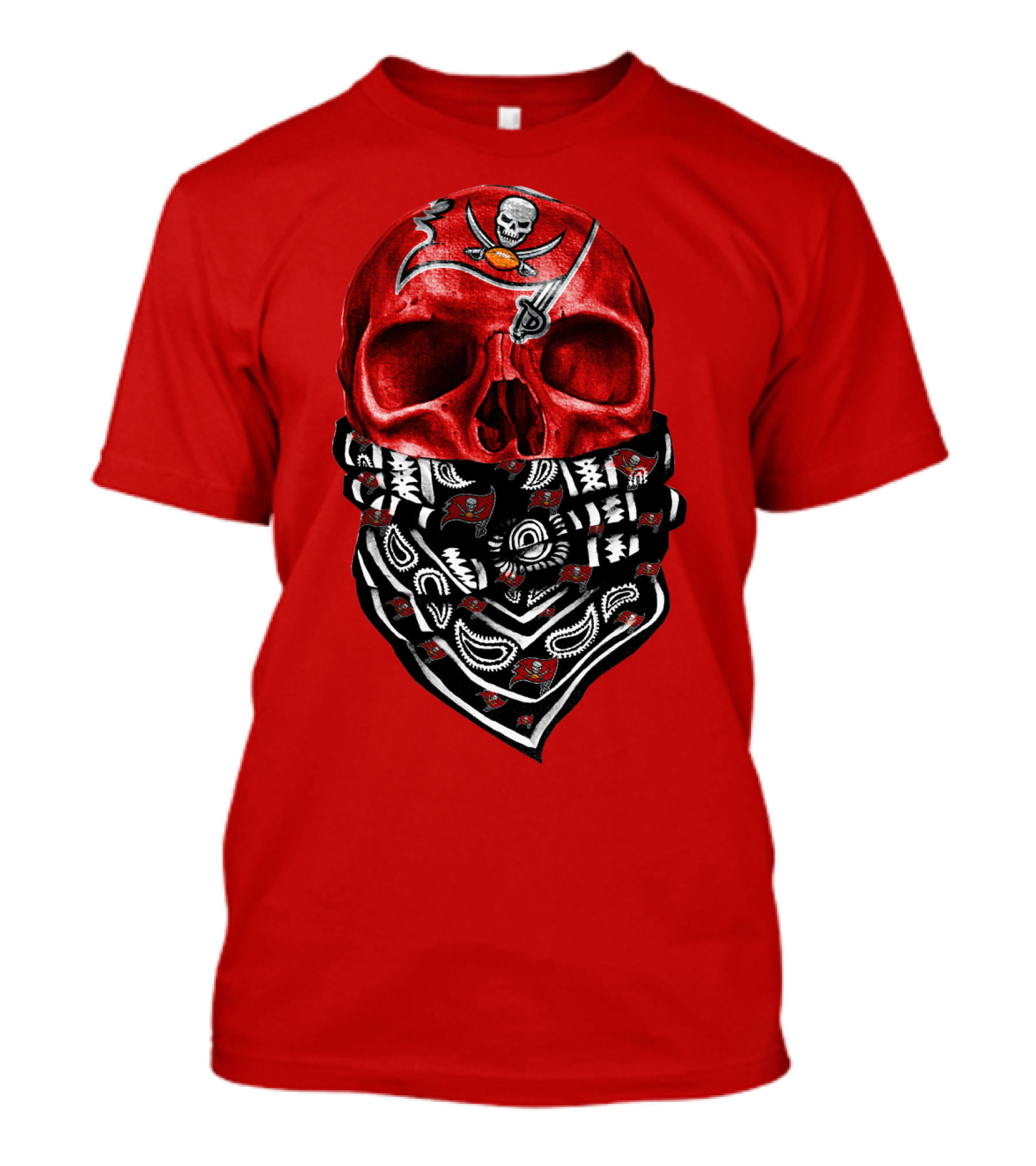 Tampa Bay Buccaneers Skull Bandana T-Shirt