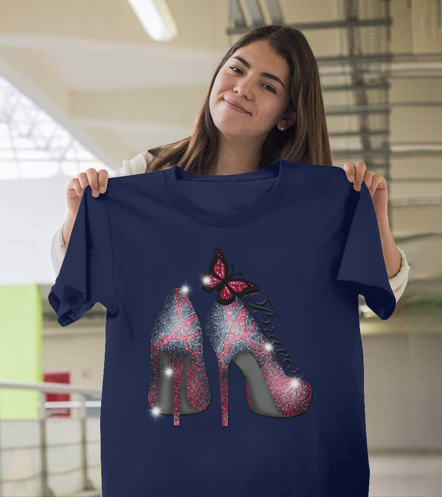 Atlanta Braves High Heels Butterfly T-Shirt