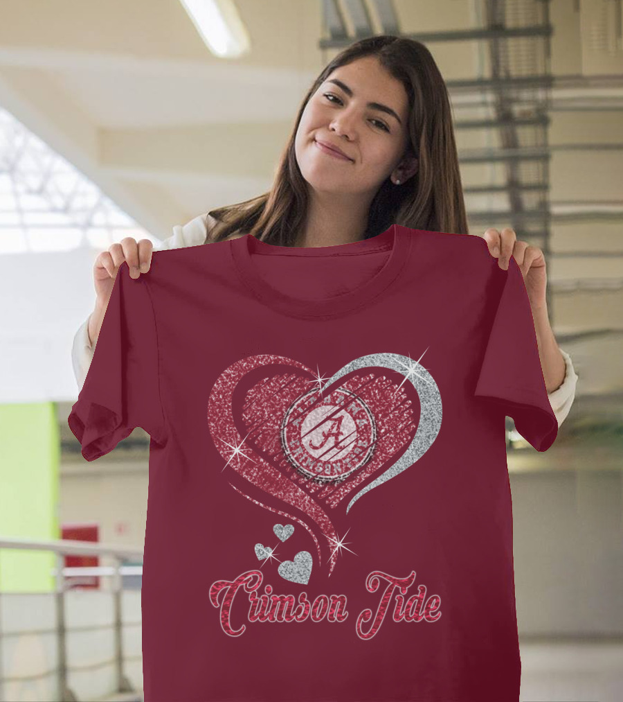 Alabama Crimson Tide Heart Sparkle T-Shirt
