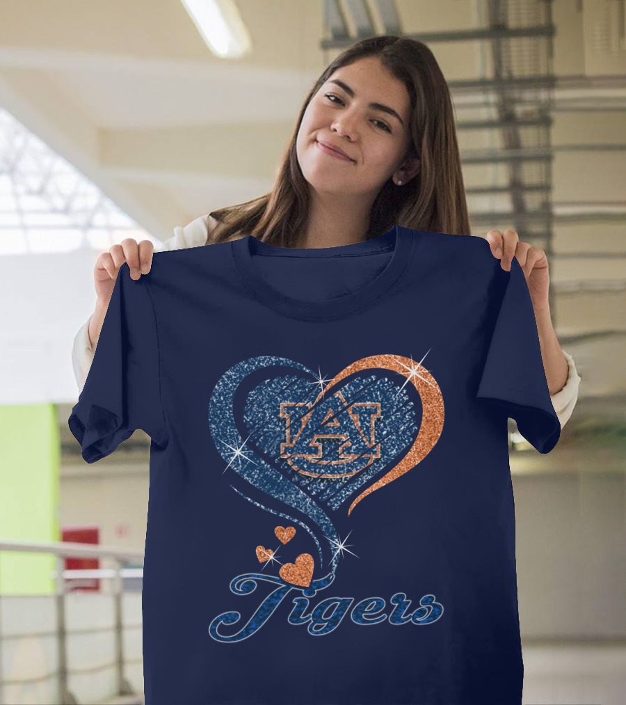 Auburn Tigers Heart Logo With Effect T-Shirt