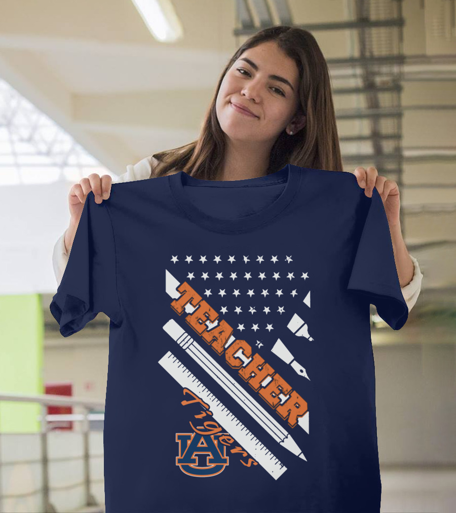 Auburn Teacher Tigers A Logo Pencil Ruler T-Shirt