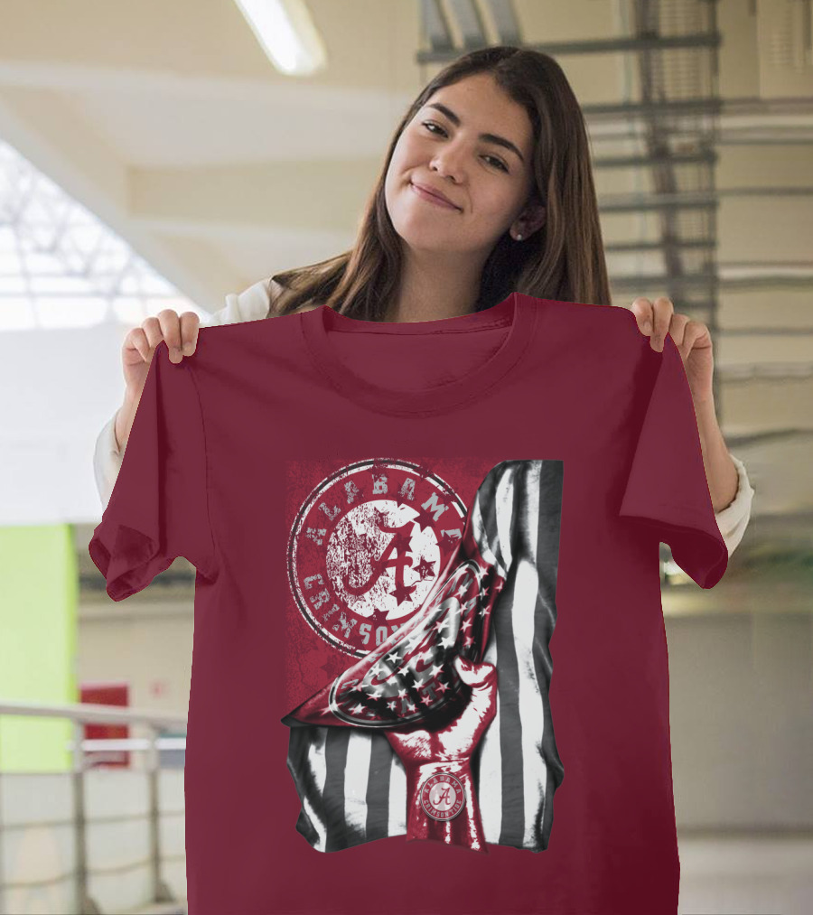 Alabama Crimson Tide Held High With Flag And Seal T-Shirt