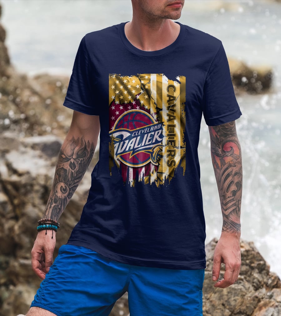 Cleveland Cavaliers Stars And Stripes Basketball T-Shirt
