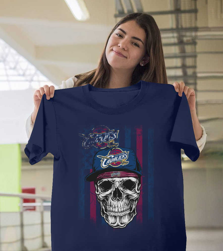 Cleveland Cavaliers Skull With Cap T-Shirt