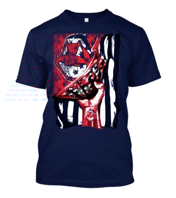 Cleveland Indians Pride American Flag Baseball Team Spirit T-Shirt