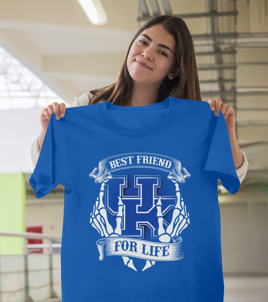 Best Friend For Life Kentucky Wildcats Skeleton Hands T-Shirt