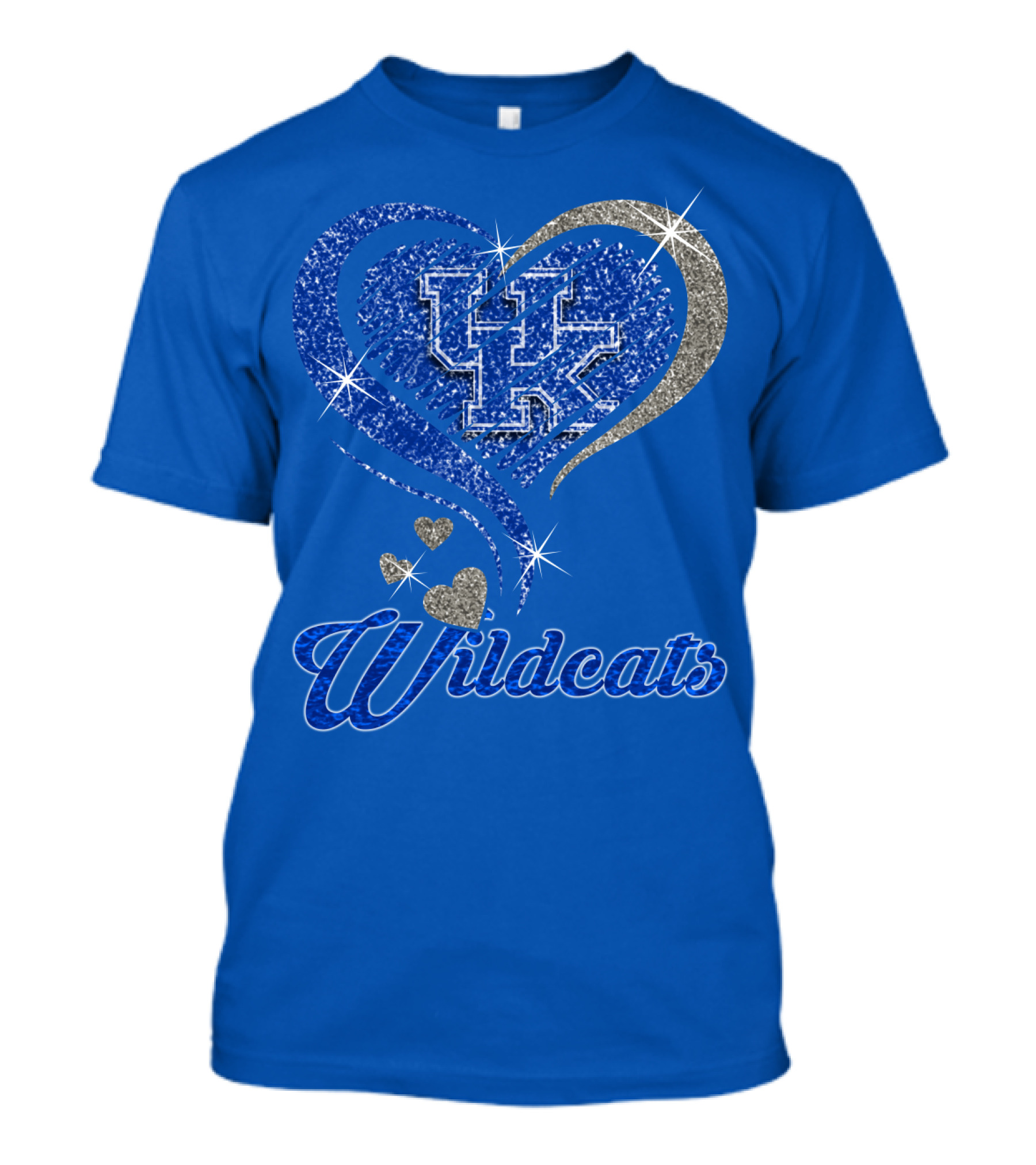 Uk Wildcats Heart Shaped Glitter T-Shirt
