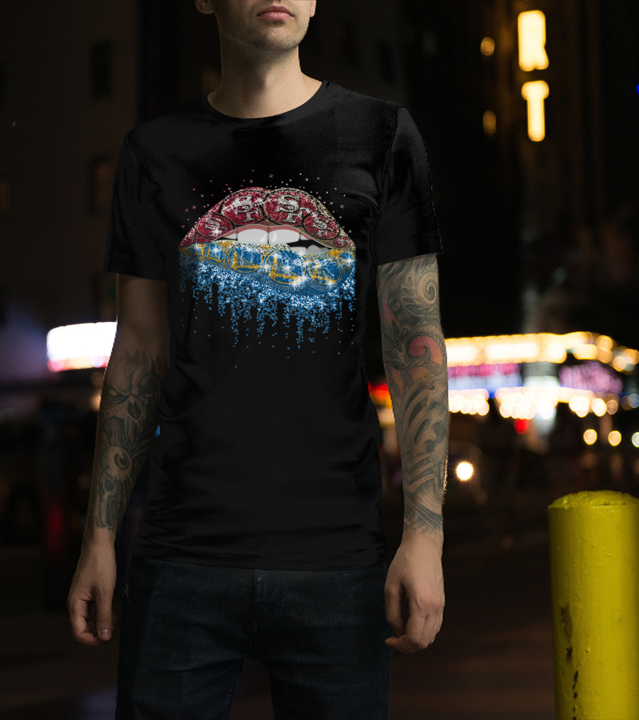 Lip San Francisco 49ers And Golden State Warriors Lips T-Shirt