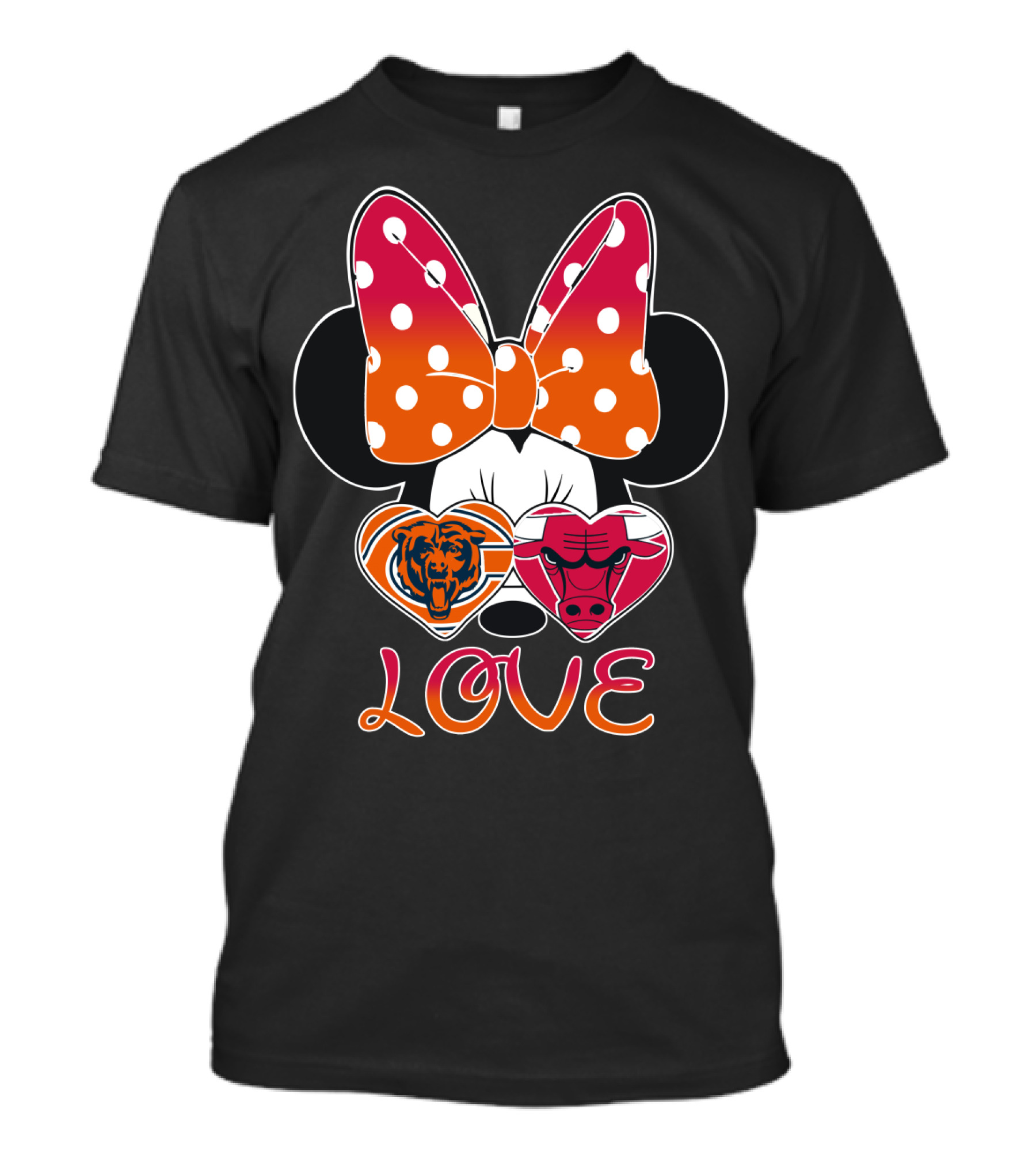 Minnie Mouse Chicago Bears Bulls Love T-Shirt