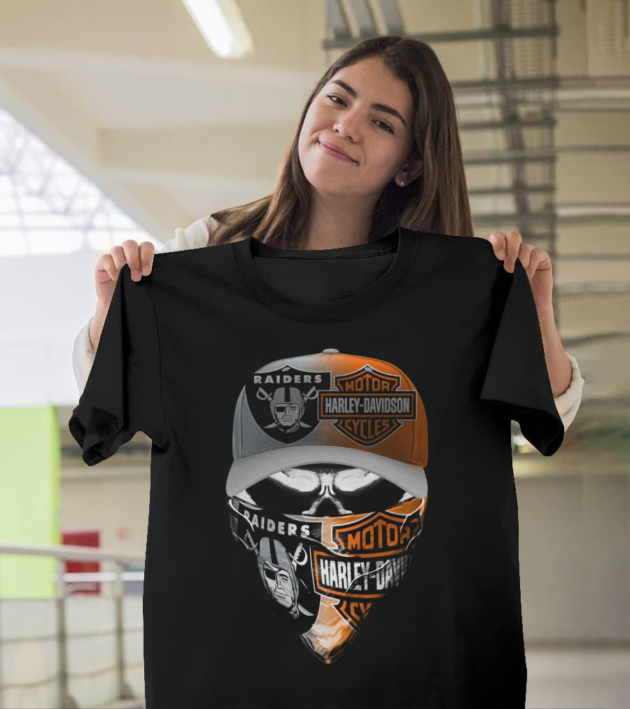 Raiders Harley Davidson Collaboration Mask And Hat 25Hl T-Shirt