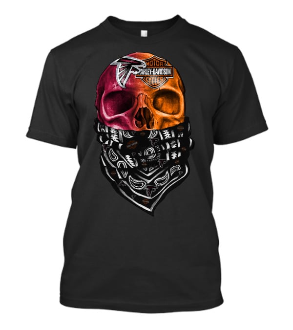 Harley Davidson Atlanta Falcons Skull Bandana T-Shirt