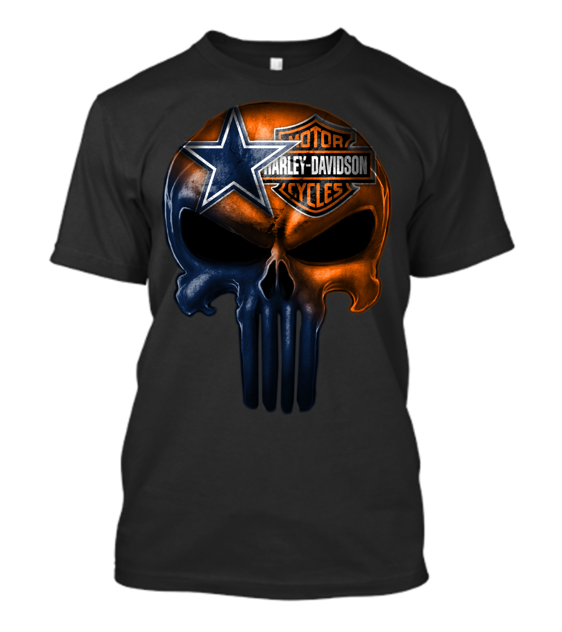 Harley Davidson Motor Cycles Dallas Cowboys Skull 09Hl T-Shirt