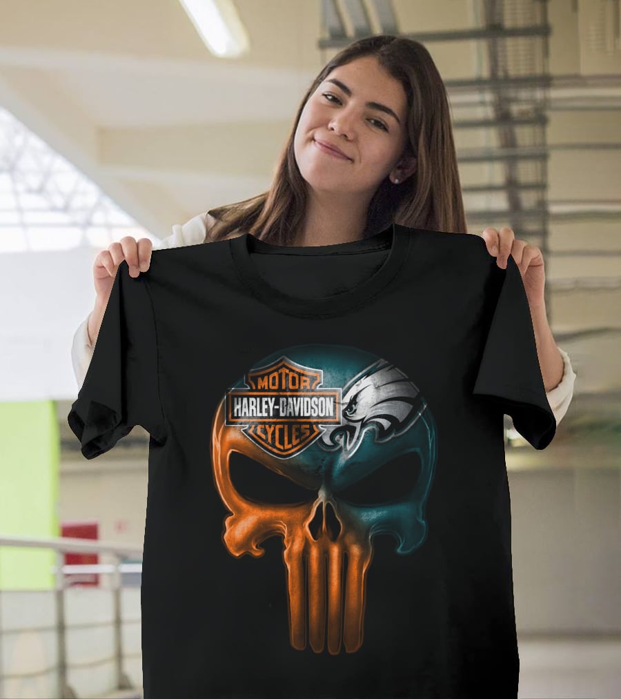 Harley Davidson Motor Cycles Eagles Skull T-Shirt