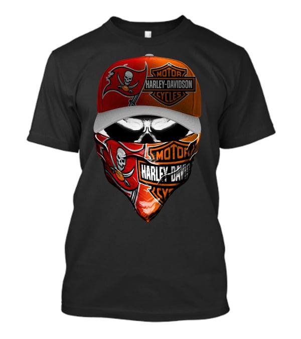 Tampa Bay Buccaneers Harley Davidson Skulls Combination T-Shirt