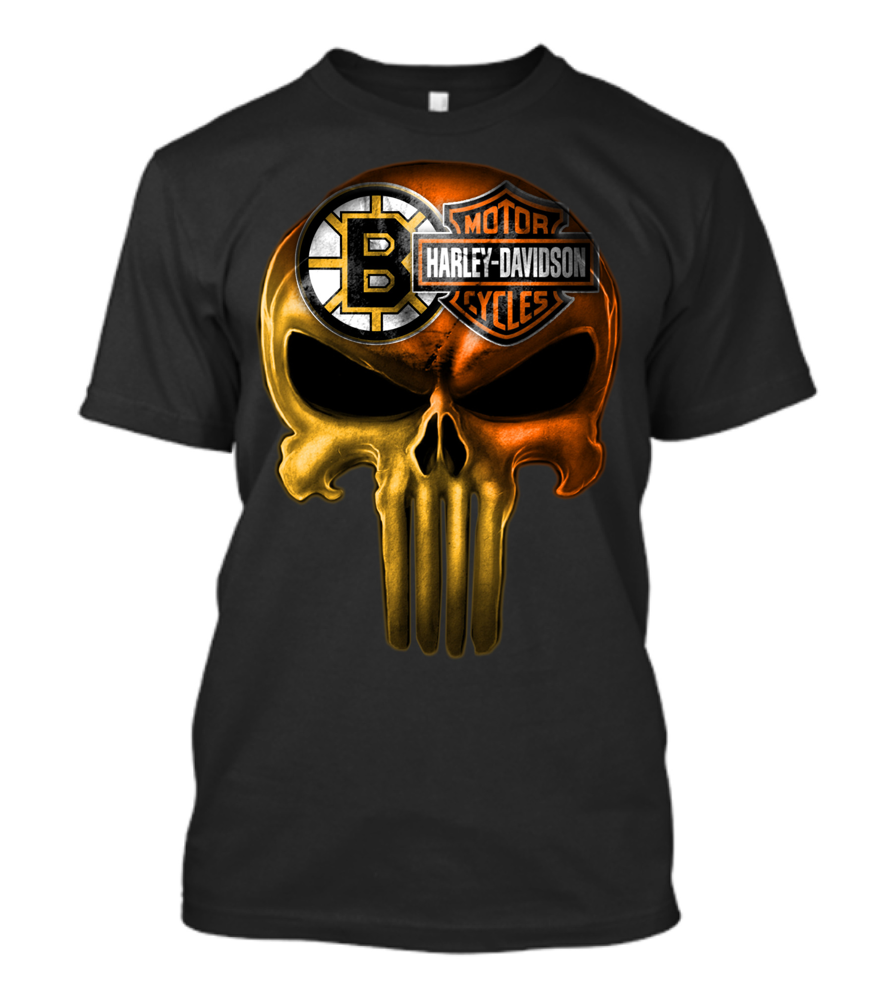 Boston Bruins Harley Davidson Skull 05Ahl T-Shirt