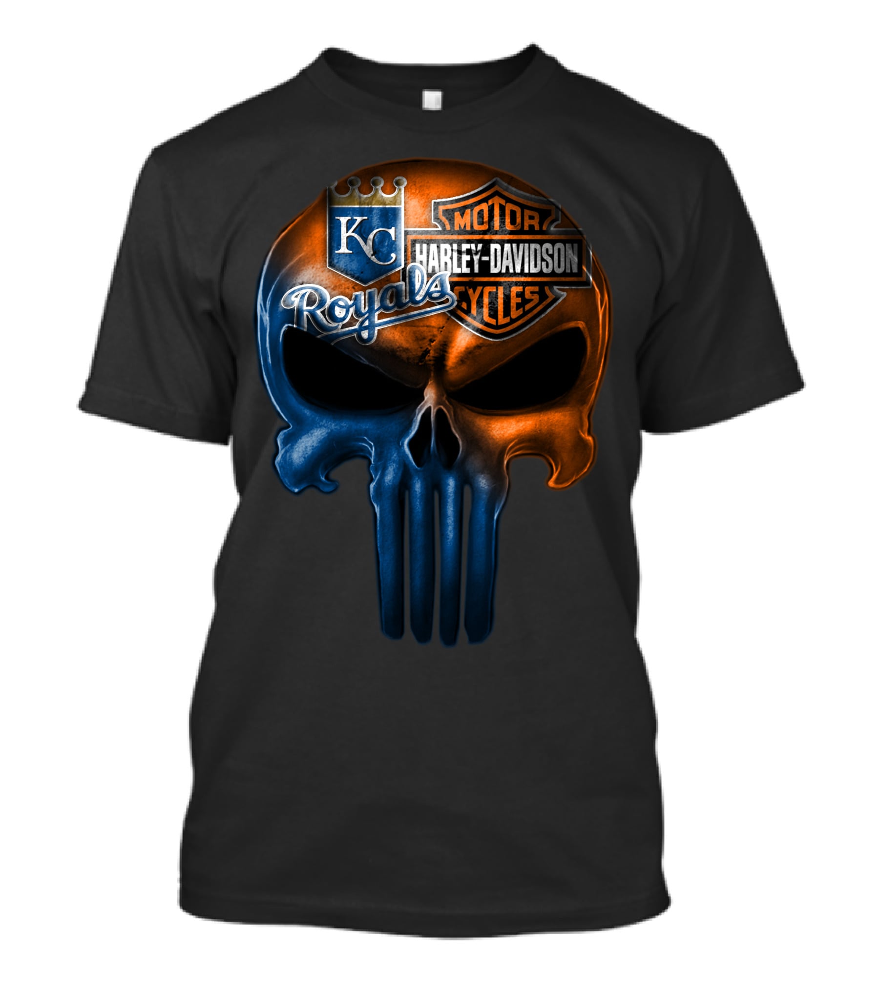 Kansas City Royals Harley Davidson Skull T-Shirt