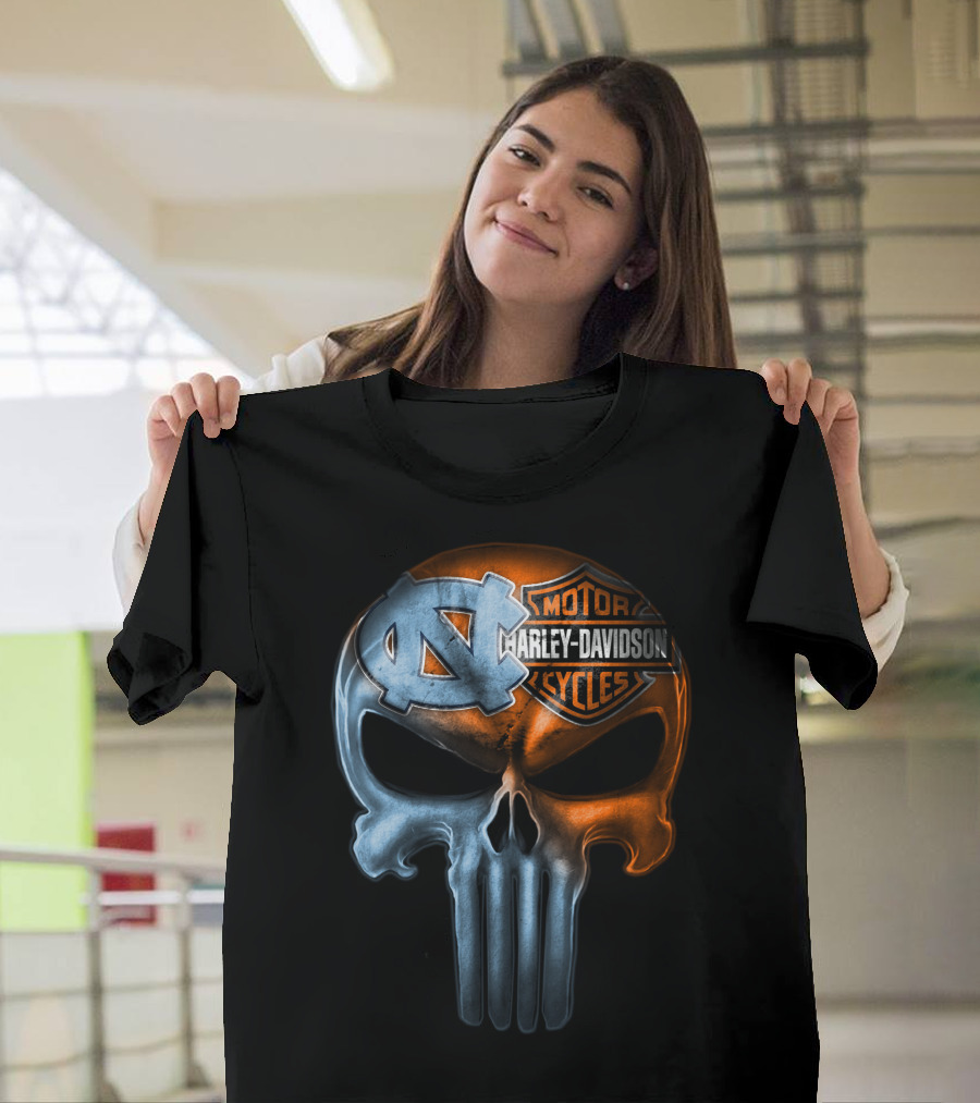 North Carolina Harley Davidson Punisher Skull T-Shirt