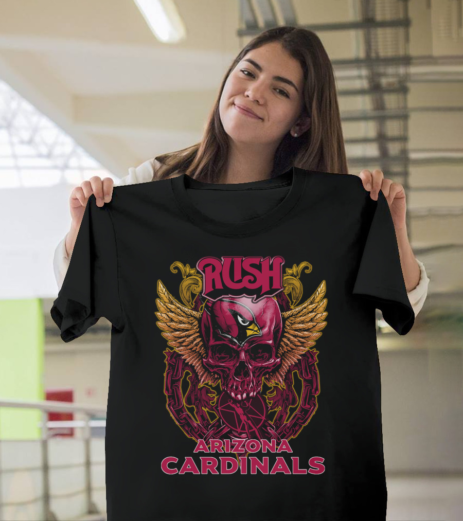 Rush Arizona Cardinals Skull Wings Chain T-Shirt