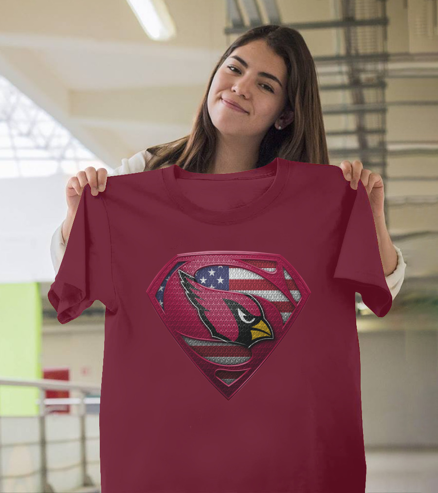 Arizona Cardinals Superman American Flag T-Shirt
