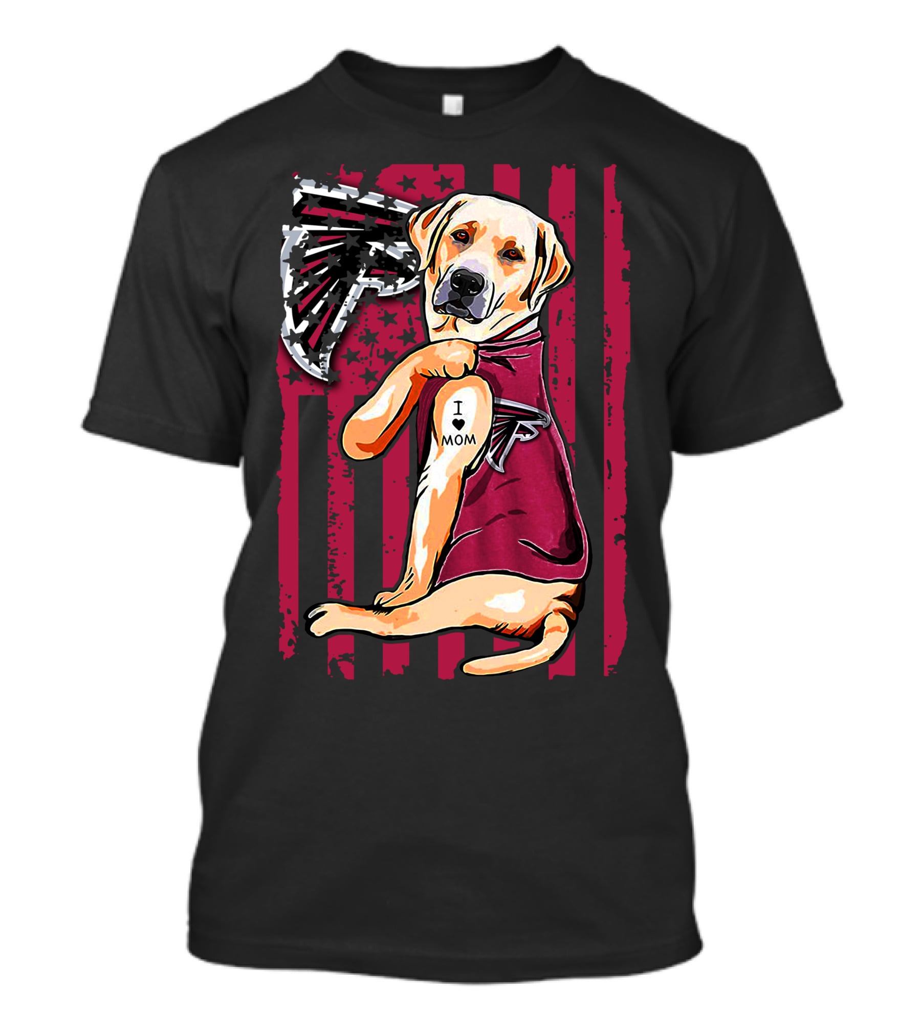 Labrador Retriever I Love Mom Atlanta Falcons Fan Decor T-Shirt