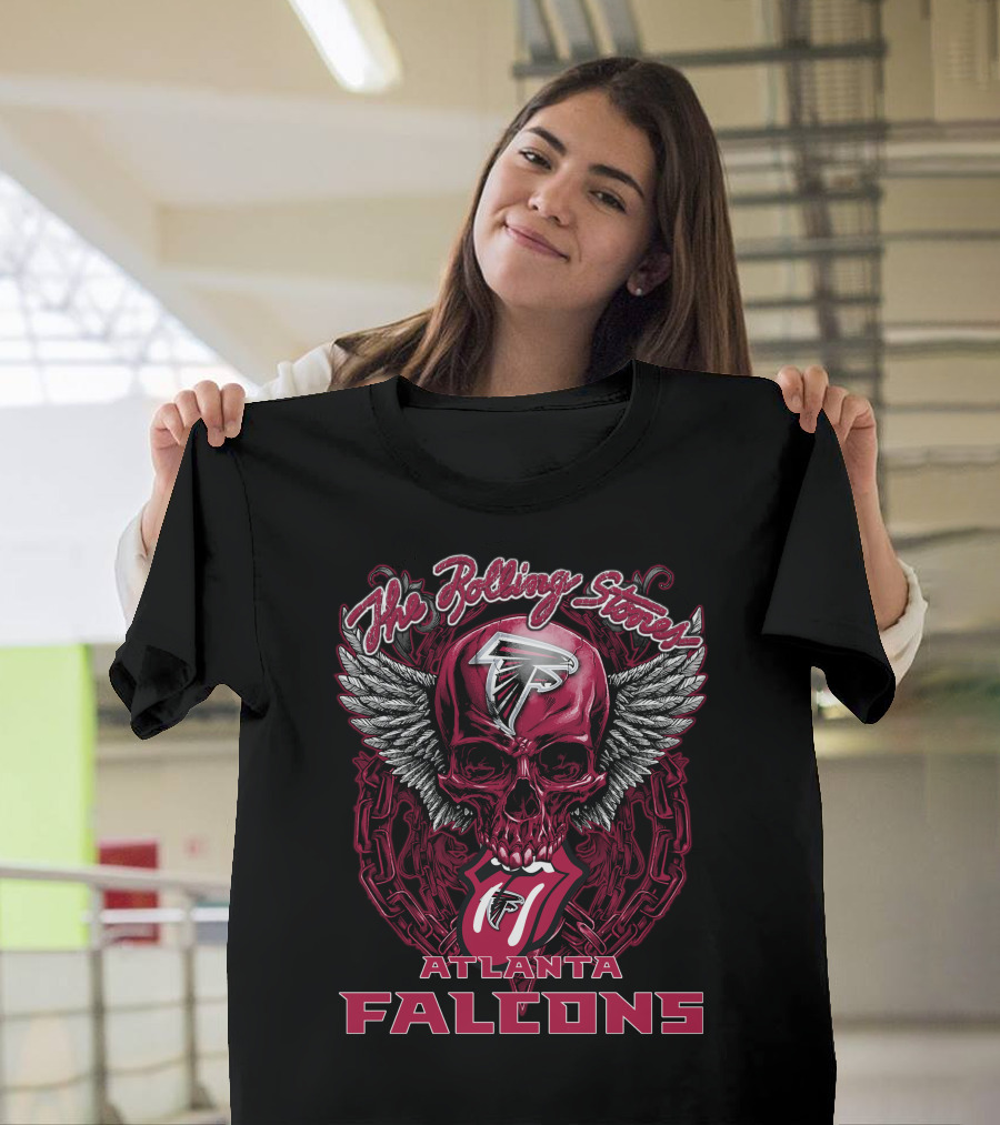The Rolling Stones Atlanta Falcons Skull With Wings And Tongue T-Shirt