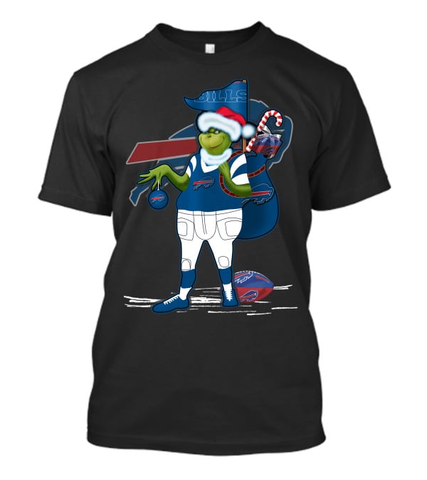 Grinchxmas Buffalo Bills Santa Hat NFL Football Holiday T-Shirt