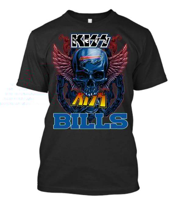 Kiss Buffalo Bills Skull Wings T-Shirt