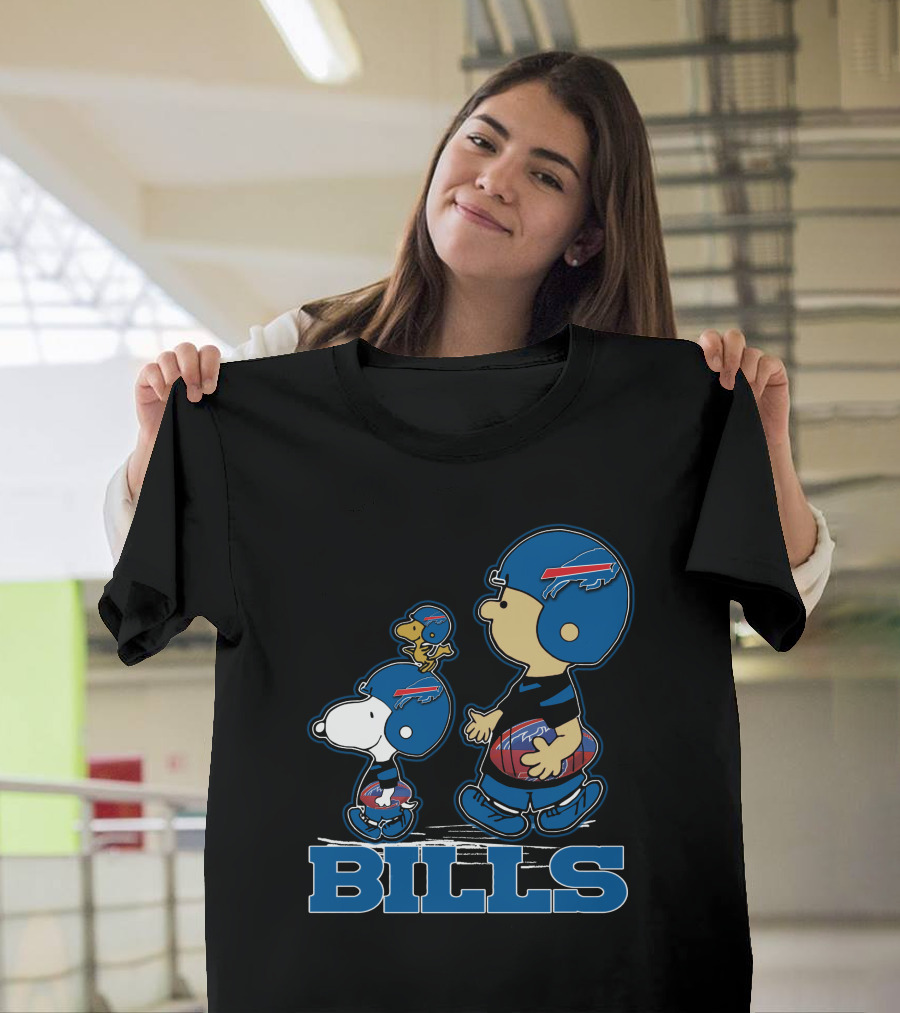 Bills Snpfootball Buffalo Peanuts Characters T-Shirt