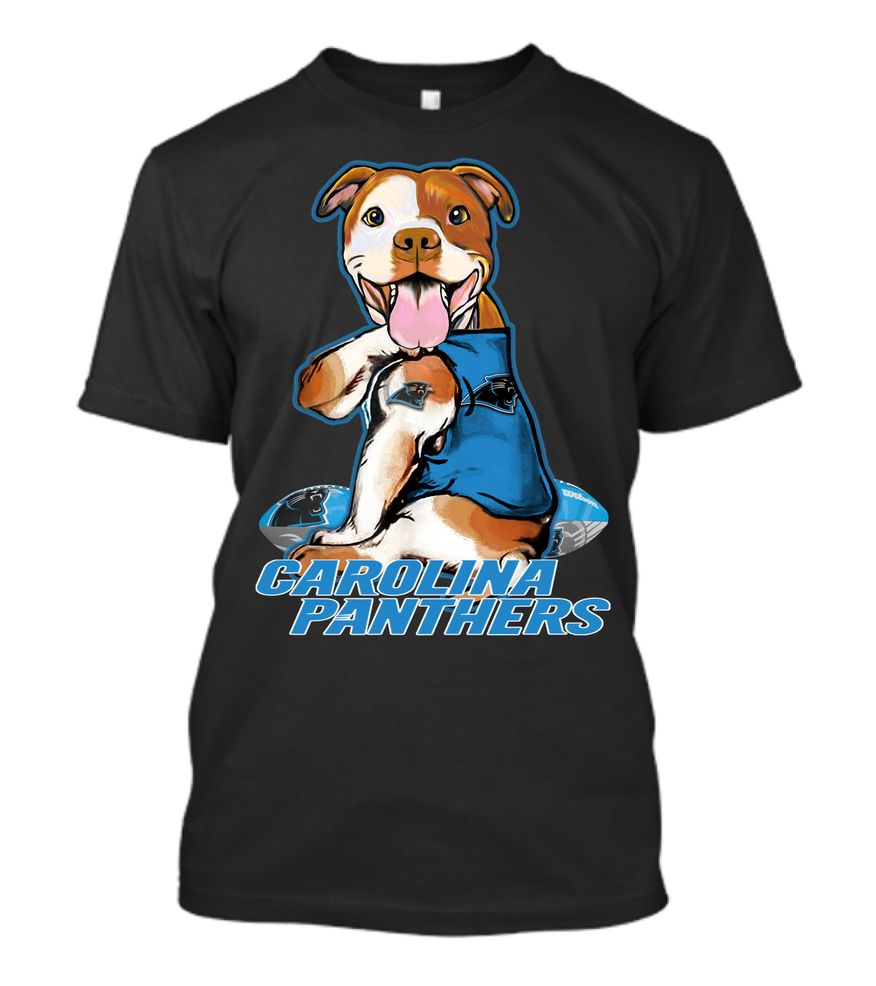 Pittbull Carolina Panthers Football Dog T-Shirt